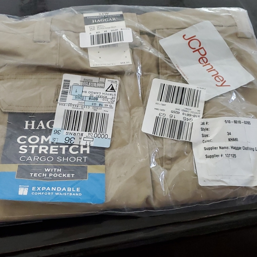 Mens haggard cargo khaki shorts